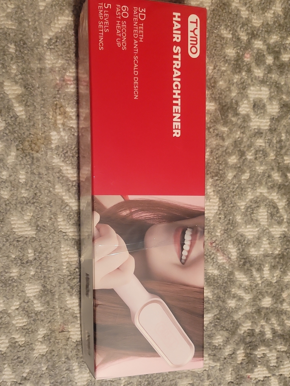 Pink Hair Straightener - Portable Ceramic Straightening Brush